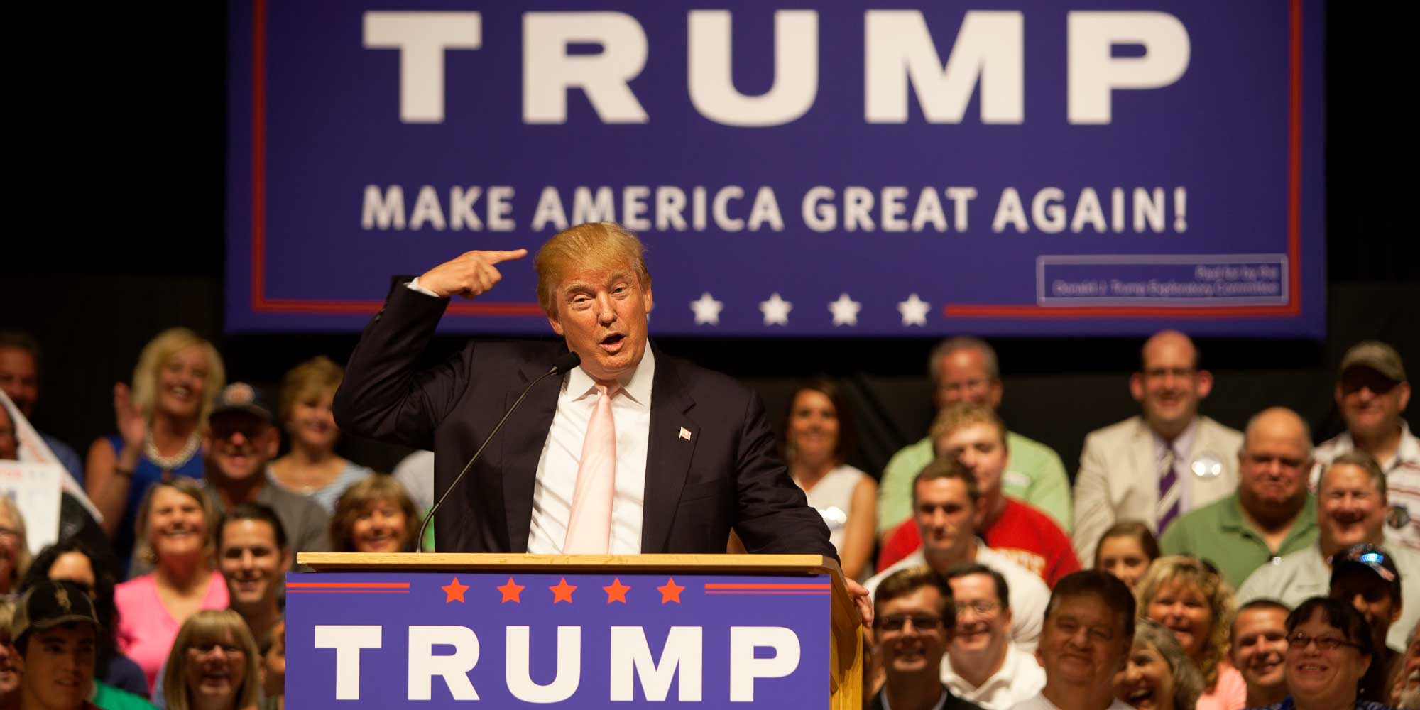 Donald Trump, en juillet 2015, au début de la campagne qui l'a mené à la présidence des États-Unis, le 8 novembre 2016. Photo par sgtphoto/Depositphotos.com